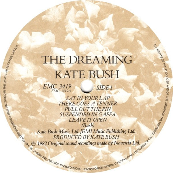 Image of Label Cover of LP - VG/VG - KATE BUSH, The Dreaming (EMI; EMC 3419, UK 1990 Reissue, Inner), Some long light marks only. , - 2716099C