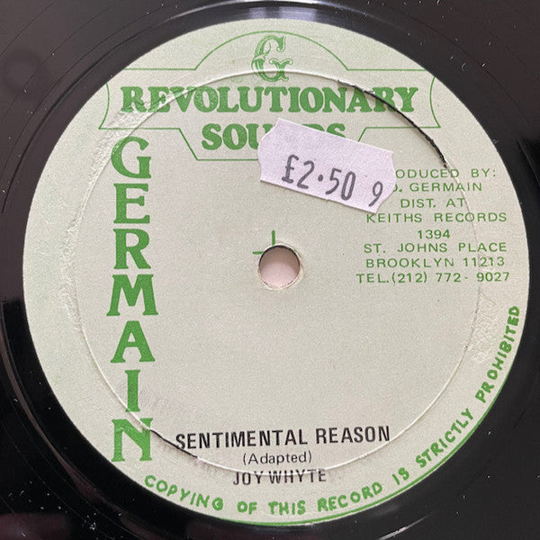 Image of Front Cover of 12" - /VG+ - JOY WHITE, Sentimental Reason / Love T.K.O. (Revolutionary Sounds; , Jamaica 1978), Light scuffs only., - 2726215E