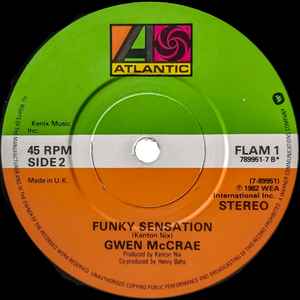 Image of Back Cover of 7" - /VG - GWEN MCCRAE, Keep The Fire Burning / Funky Sensation (Atlantic; 789951-7, UK 1982, Plain sleeve), Light marks. Plays well., - 2726122E