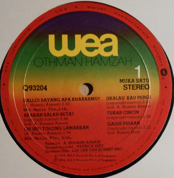 Image of Label Cover of LP - G+/G+ - OTHMAN HAMZAH, Othman Hamzah (WEA; Q93204, Malaysia 1979, No Insert), Writing On Front and Rear Sleeve, Split Spine, - 2726266E