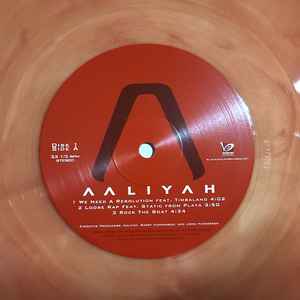 Image of Label Cover of 2xLP - VG/VG+ - AALIYAH, Aaliyah (Blackground Records ; ERE674, US 2022 Reissue, Gold Foil-blocked Gatefold, Booklet, Print, Red & Gold Galaxy Vinyl, NO Obi, Vinyl Me, Please edition), Strong VG cover - just top corner bump, - 2746181S