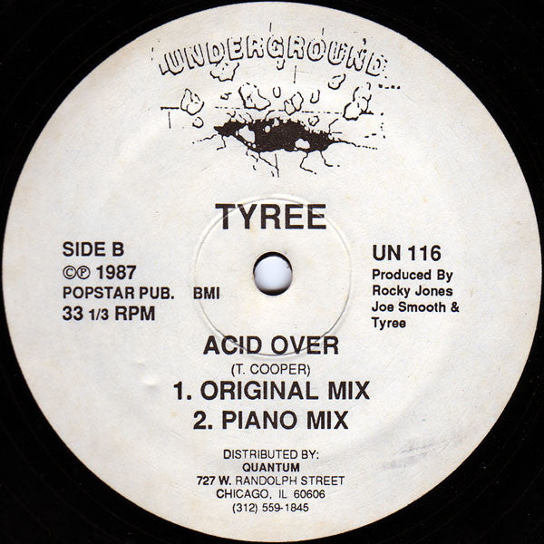 Image of Back Cover of 12" - /VG - TYREE, Acid Over (Underground; UN 116, US 1987), Some very light marks on each side, - 2746203S