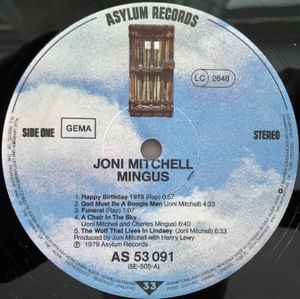 Image of Label Cover of LP - VG+/VG+ - JONI MITCHELL, Mingus (Asylum Records; AS 53 091, Germany 1979, Gatefold), , - 2746215S