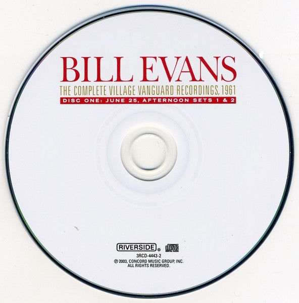 Image of Label Cover of 3xCD - VG+/VG+ - BILL EVANS, The Complete Village Vanguard Recordings, 1961 (Riverside Records; 3RCD-4443-2, US , Box Set, Booklet), , - 2736169E