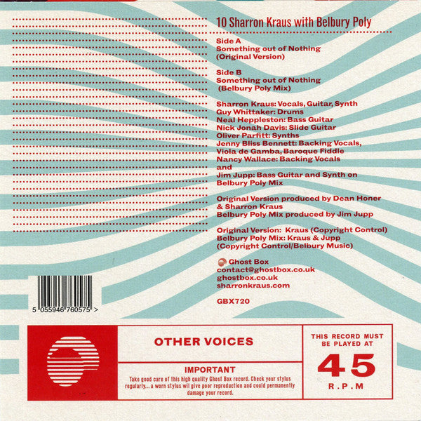 Image of Back Cover of 7" - EX/EX - SHARRON KRAUS WITH BELBURY POLY, Other Voices 10 (Ghost Box; GBX720, UK 2018, Die Cut Sleeve), , - 2716429C
