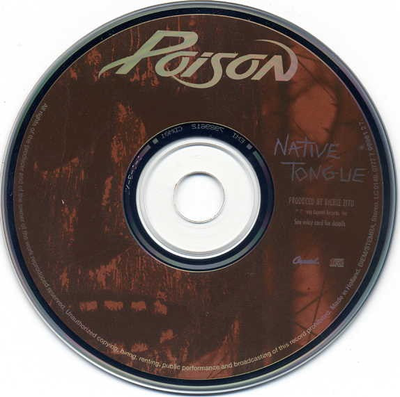 Image of Label Cover of CD - VG+/VG+ - POISON, Native Tongue (Capitol Records; 0777 7 98961 2 7, Europe 1993 Reissue, Jewel Case, Signed Copy), , - 2816068C