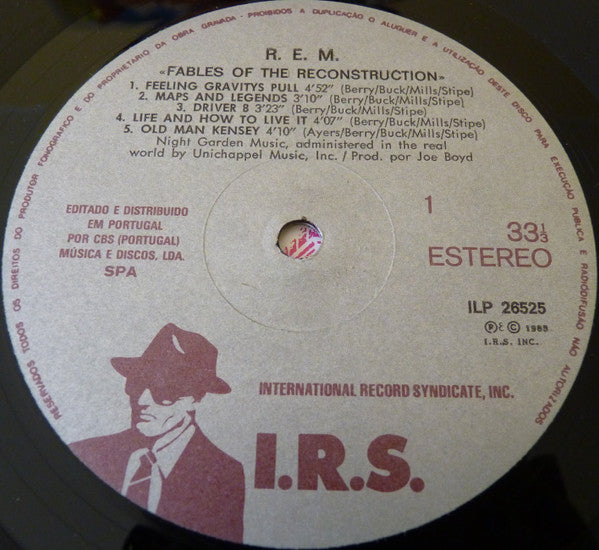 Image of Label Cover of LP - VG/VG - R.E.M., Fables Of The Reconstruction (I.R.S. Records ; ILP 26525, Portugal 1985, Inner With Pink Printing), Edge and Ring Wear, Small Tear In Inner, - 2826110E
