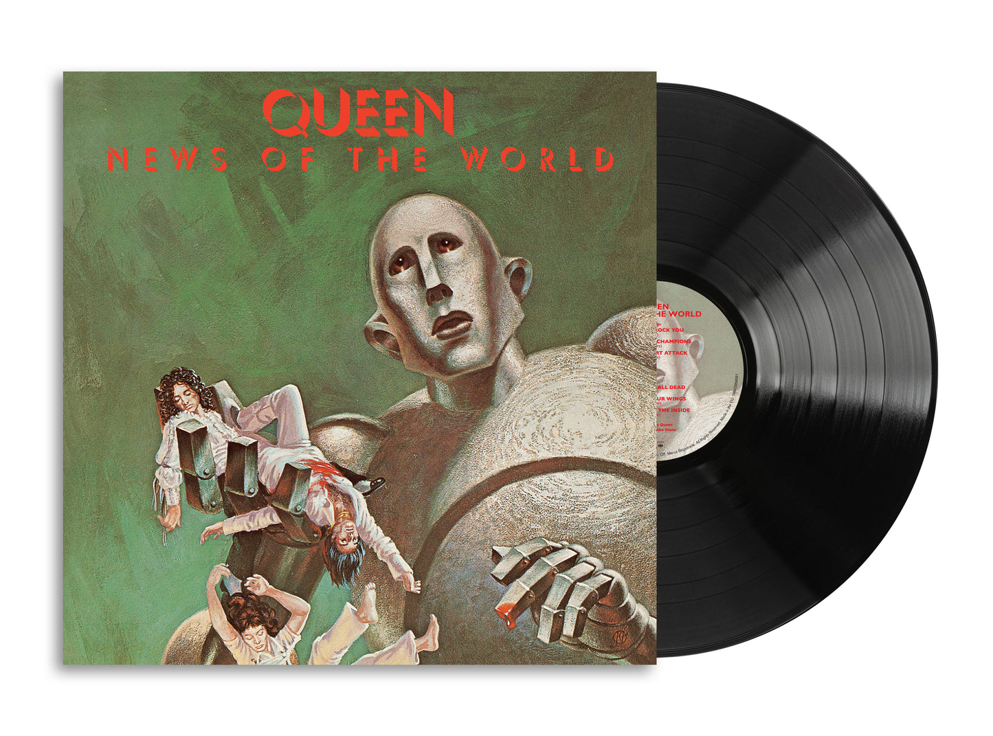Image of Back Cover of LP - NEW/NEW - QUEEN, News Of The World (Sony; 19802956591, UK 2026 Reissue, Gatefold, Insert, Half Speed Mastered at Abbey Road), , Queen's sixth studio album was recorded between July and September 1977 at two studios, Basing Street and Wessex. The band produced the record themselves for the first time, without Roy Thomas Baker but still assisted by Mike Stone. - 3456032S