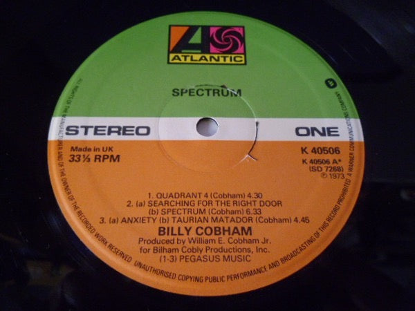 Image of Label Cover of LP - VG/VG+ - BILLY COBHAM, Spectrum (Atlantic; K 40506, UK 1970s Reissue, Gatefold), , - 2816201C