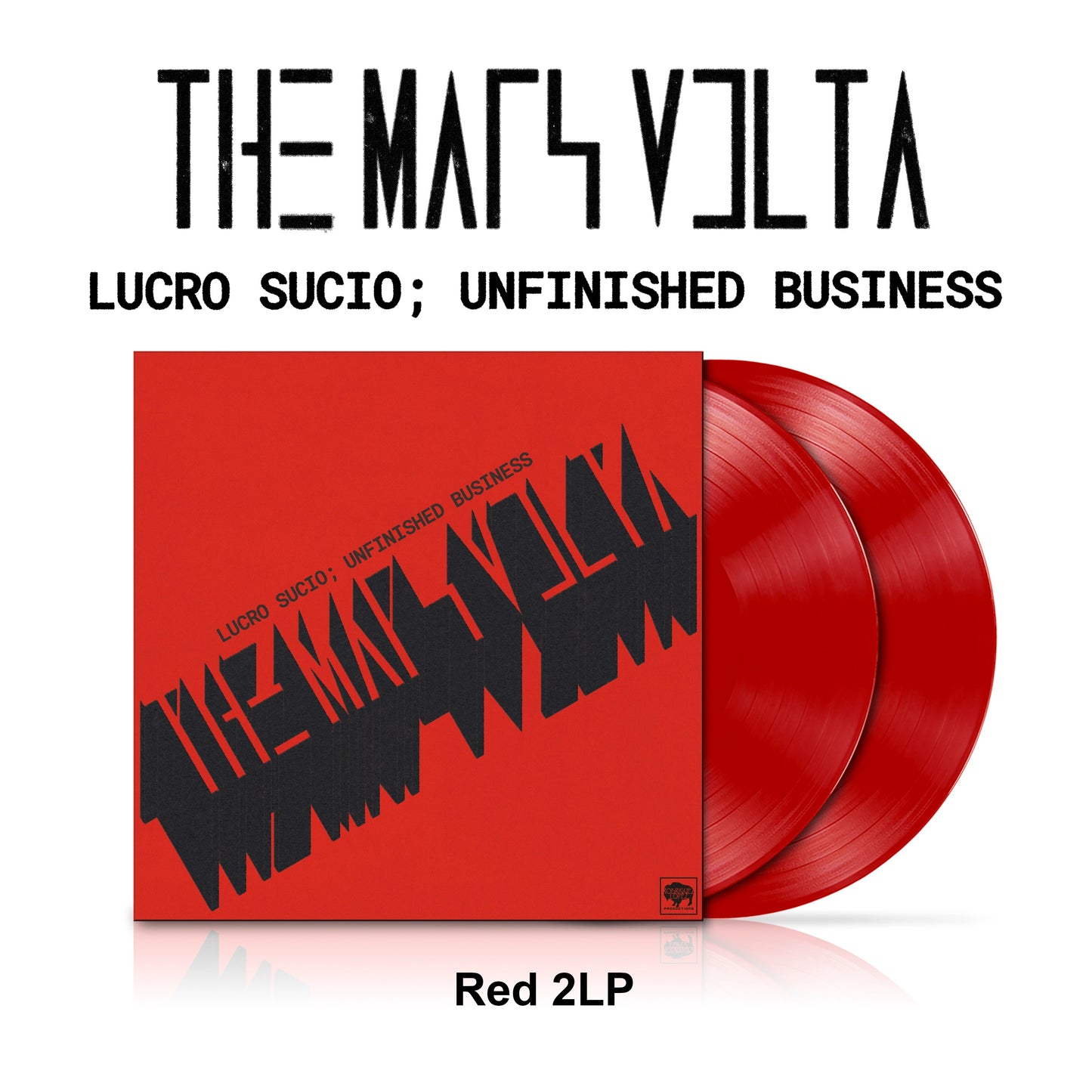 Image of Back Cover of 2xLP - NEW/NEW - THE MARS VOLTA, Lucro Sucio; Unfinished Business (Sony; 19958464741, UK 2026, Red Vinyl), , 'Lucro Sucio; Unfinished Business' marks The Mars Volta's first official live release since 2005's 'Scabdates'. Far from a straightforward live performance of their most recent studio album, 'Lucro Sucio; Los Ojos del Vacío', this release is a deep reinterpretation of the source material with an added twist: the band's invitation for fans to participate in the album-making proc
