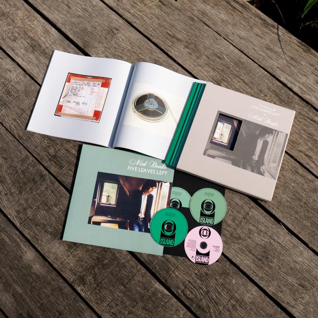 Image of Back Cover of 4xCD - NEW/NEW - NICK DRAKE, The Making of Five Leaves Left (Universal; 7762697, Europe 2026, Card Sleeve, 60 Page Book), , he Making Of Five Leaves Left tells the story of how Nick Drake s debut album Five Leaves Left came to be released in 1969. This Nick Drake Estate authorised 4CD edition comprises over 30 unaccompanied demos, studio outtakes and previously unheard songs from the sessions, plus the original Joe Boyd produced album. Accompanied by a 60 page book written by Neil S