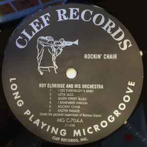 Image of Label Cover of LP - VG/EX - ROY ELDRIDGE AND HIS ORCHESTRA, Rockin' Chair (Clef Records; MG C-704, Germany 2006, Stickered sleeve., 180 Gram), Light wear around edges of sleeve., - 2826129E