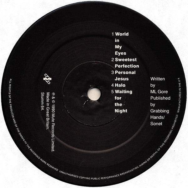 Image of Label Cover of LP - VG/VG - DEPECHE MODE, Violator (Mute; Stumm 64, UK 1990, Inner), Light marks, edge wear, top left corner of sleeve has a water stain., - 2816215C