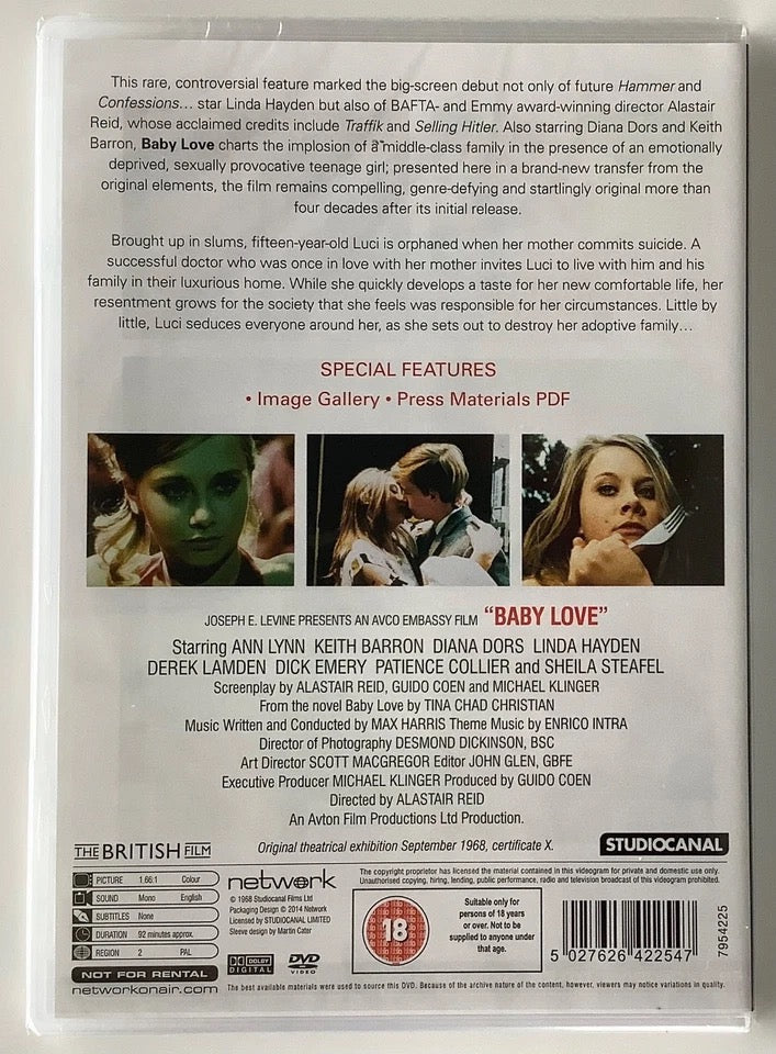 Image of Back Cover of DVD - VG+/VG+ - ALISTAIR REED, Baby Love (Spirit Entertainment; 7954225, US 2014 Reissue, Slim DVD Case), , - 2816243C