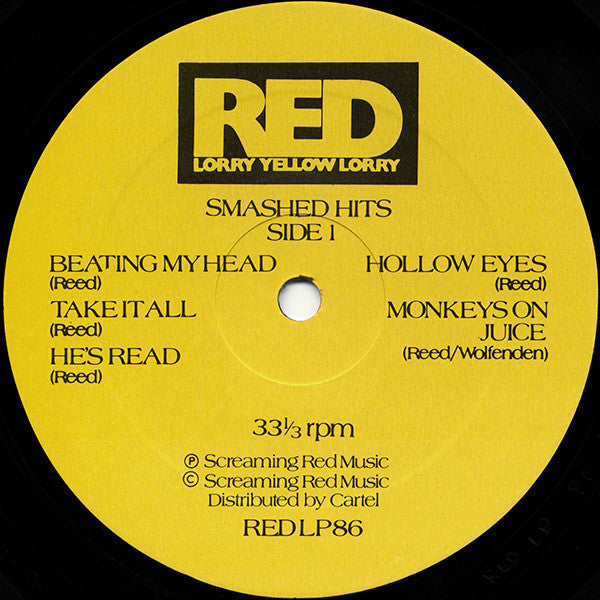 Image of Label Cover of LP - VG+/VG - RED LORRY YELLOW LORRY, Smashed Hits (Red Rhino Records; REDLP86, UK 1988), , - 2826260E