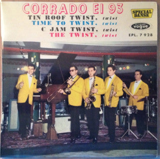 Image of Front Cover of 7" EP - VG/VG+ - CORRADO EI 93, Tin Roof Twist (Disques Vogue ; EPL. 7928, France 1962, Laminated Flipback Sleeve, Mono), , - 2826353E