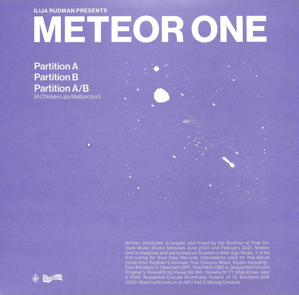Image of Back Cover of 12" - VG+/VG+ - ILIJA RUDMAN PRESENTS METEOR ONE, Partition A/B (New Directions In Funk; NDFLP02, UK 2022, Picture Sleeve), , - 2946004S