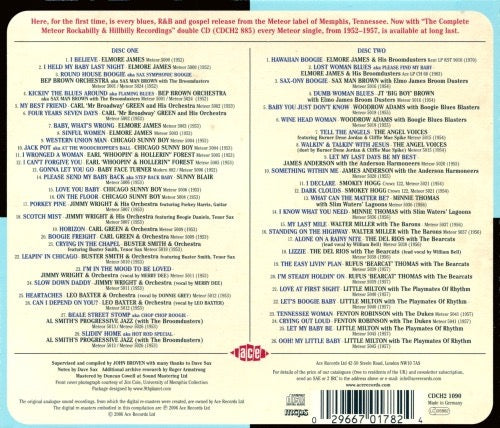 Image of Back Cover of 2xCD - VG+/VG+ - VARIOUS, The Complete Meteor Blues, R&B And Gospel Recordings (Ace; CDCH2 1090, Europe 2006, Double CD Case), , - 2916002C