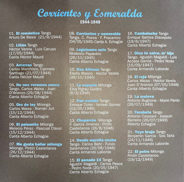 Image of Back Cover of CD - VG+/VG+ - JUAN D'ARIENZO Y SU ORQUESTA T PICA, Corrientes Y Esmeralda 1944-1949 (Sony BMG Music Entertainment; 82876693392, Argentina 2005, Compilation, Remastered), , - 2956004S