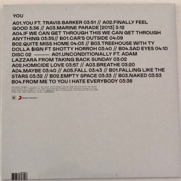 Image of Back Cover of 2xLP - VG+/VG+ - JAMES ARTHUR, You (Columbia; 088985480352, Europe 2019, Gatefold), , - 2946087S