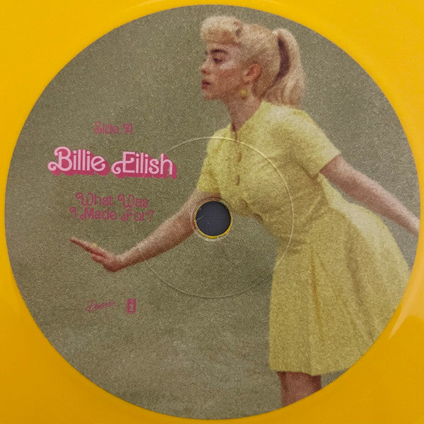 Image of Label Cover of 7" - EX/EX - BILLIE EILISH, What Was I Made For? (Darkroom; B0038632-21, Worldwide 2024, Picture Sleeve, Yellow Vinyl), Sleeve still in opened shrinkwrap, - 3116283C