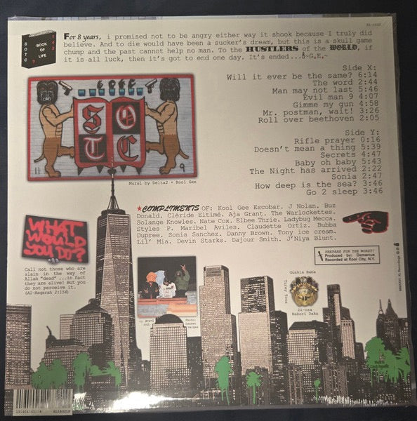 Image of Back Cover of LP - NEW - STANDING ON THE CORNER, SOTC II (XL; XL1632LP, UK 2026), , Founded in Brooklyn, NY, STANDING ON THE CORNER (est. 2015) is a music recording group whose output moves mercurially between composition, performance, film, installation, social work, and sound. Rooted in the cultural exchange between the U.S.A., Puerto Rico, and Africa, the project machinates an intersection between soul, punk, salsa, doowop, jazz, funk, the avant-garde, and rap traditions, filtered through a dist