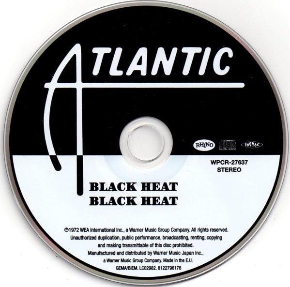 Image of Label Cover of CD - VG+/VG+ - BLACK HEAT, Black Heat (Atlantic; 8122-79617-6, Europe 2014 Reissue, Jewel Case, No Obi), , - 2916272C
