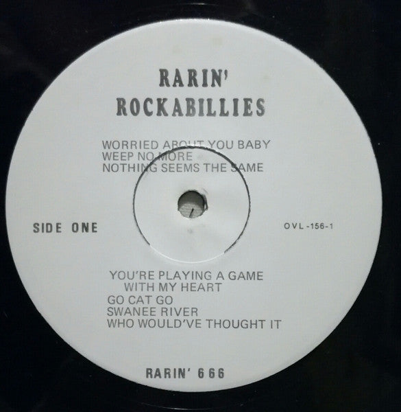 Image of Label Cover of LP - VG+/VG+ - VARIOUS, Rarin' Rockabilly - Rare & Unreleased Rockabilly & Country Rock from 1956-1959 (Rarin' Records; RARIN' 666A, US 1978), , - 2926192E