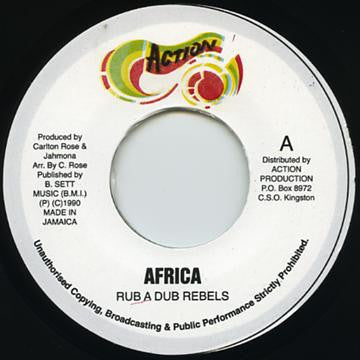 Image of Front Cover of 7" - /VG+ - RUB A DUB REBELS, Africa (Action; none, UK 2015 Reissue), , - 2916313C