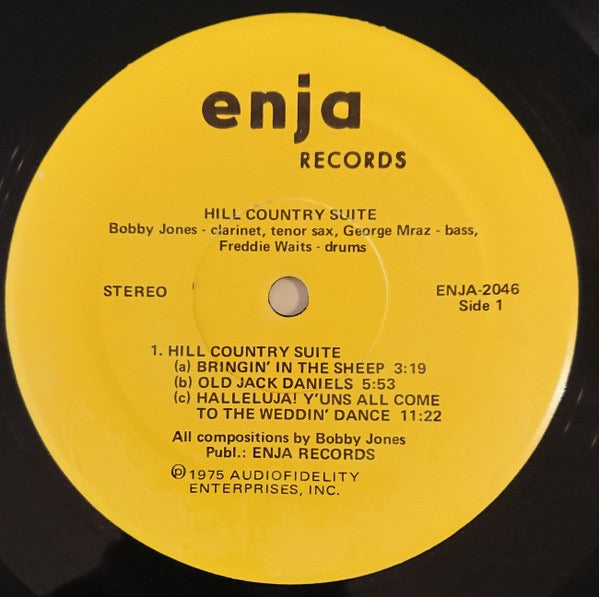Image of Label Cover of LP - VG+/VG+ - BOBBY JONES / GEORGE MRAZ / FREDDIE WAITS, Hill Country Suite (Enja Records; enja 2046, US 1974), Cut-out (Corner cut). Sleeve still in opened shrink., - 2916459C