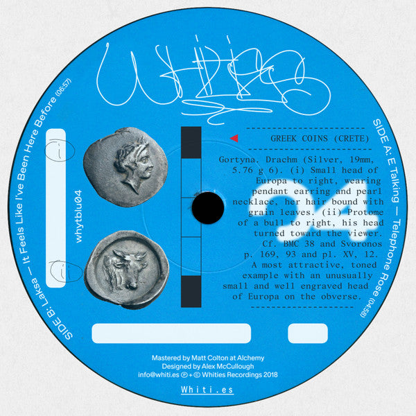 Image of Front Cover of 12" - /VG+ - E-TALKING / LAKSA, Blue 04 (Whities ; WHYTBLU04, UK 2018), , - 2946286S