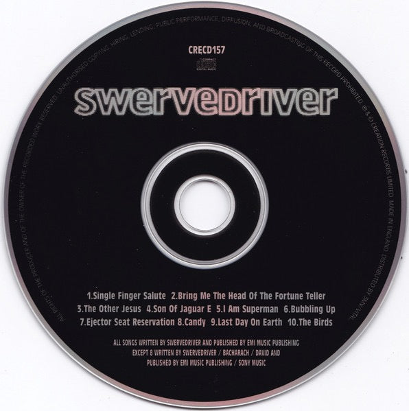 Image of Label Cover of CD - VG+/VG+ - SWERVEDRIVER, Ejector Seat Reservation (Creation Records; CRECD157, UK 1995, Jewel Case), , - 2916479C