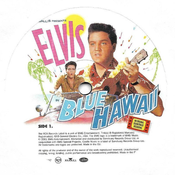 Image of Label Cover of LP - VG+/VG+ - ELVIS PRESLEY, Blue Hawaii (Castle Music; ELVIS107, Europe 2001, Picture Sleeve, Booklet & Inner, With 7"), A handful of minor hairlines, one small crease to front cover, - 3026055E