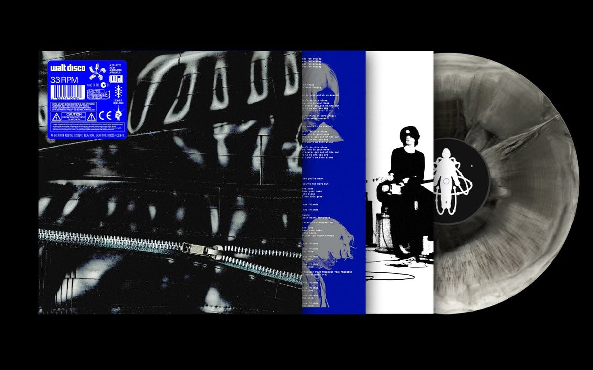 Image of Back Cover of LP - NEW/NEW - WALT DISCO, Walt Disco (EMI; EMINVY004, Europe 2026, Indie Exclusive Burning Rubber Colour Vinyl), , 'walt disco' turns years’ worth of graft to the band's artistic advantage; songs grapple with the disorientation of growing up (amidst gender dysphoria, changing relationships, a volatile industry) but eventually land in a place of gratitude and acceptance. The kind of fearlessly ambitious, alt-rock opus that could come from no other group. Including the raw and electric