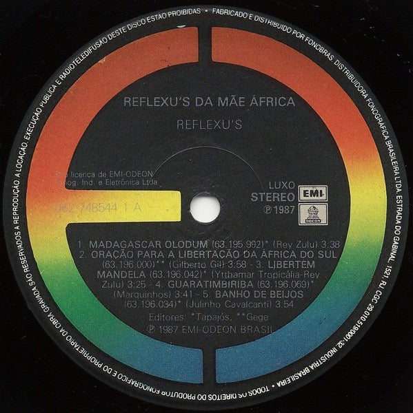 Image of Label Cover of LP - VG+/VG - REFLEXU'S, Da M e frica (EMI; 062 748544 1, Brazil 1988, Insert), , - 3016103C