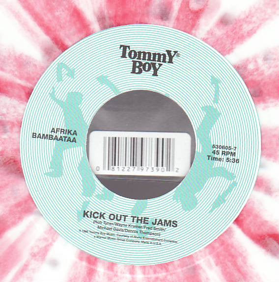 Image of Back Cover of 7" - VG+/VG - MC5/AFRIKA BAMBAATAA, Kick Out The Jams (Rhino; 8122797390, UK 2012, Record Store Day Limited Release 2012 Mutli coloured Vinyl), , - 3056062S