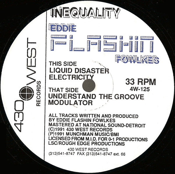Image of Front Cover of 12" - /VG - EDDIE FLASHIN FOWLKES, Inequality (430 West; 4W-125, US 1991), , - 3046203S