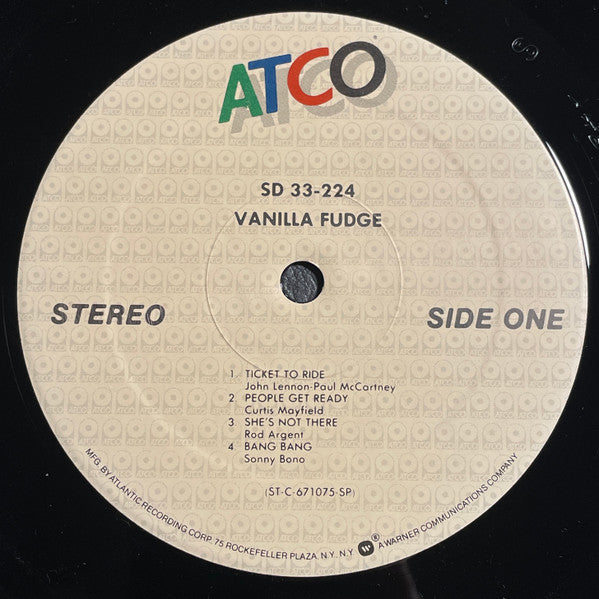 Image of Label Cover of LP - VG+/VG+ - VANILLA FUDGE, Vanilla Fudge (ATCO Records; SD 33-224, US 1980s Reissue, Pasteback Sleeve, Company Inner), , - 3046286S