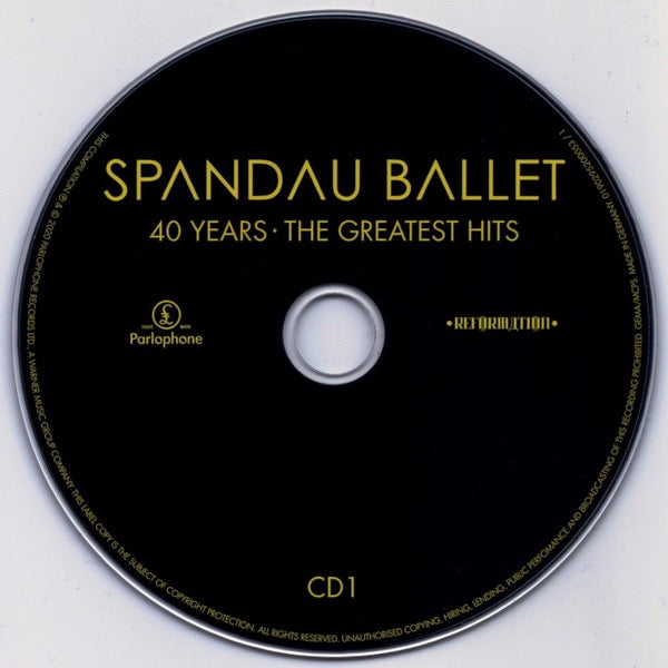Image of Label Cover of 3xCD - VG+/VG+ - SPANDAU BALLET, 40 Years: The Greatest Hits (Parlophone; 0190295200053, UK 2020, Booklet), , - 3016406C