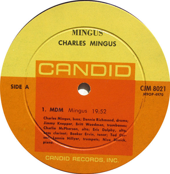 Image of Label Cover of LP - VG+/VG+ - CHARLES MINGUS, Mingus (Candid Deep Groove; 8021, US 1961, Mono), , - 3126034E