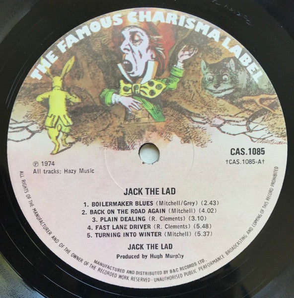 Image of Label Cover of LP - VG/VG - JACK THE LAD, It's... Jack The Lad (Charisma; CAS 1085, UK 1974), Strong VG Disc, - 3116092C