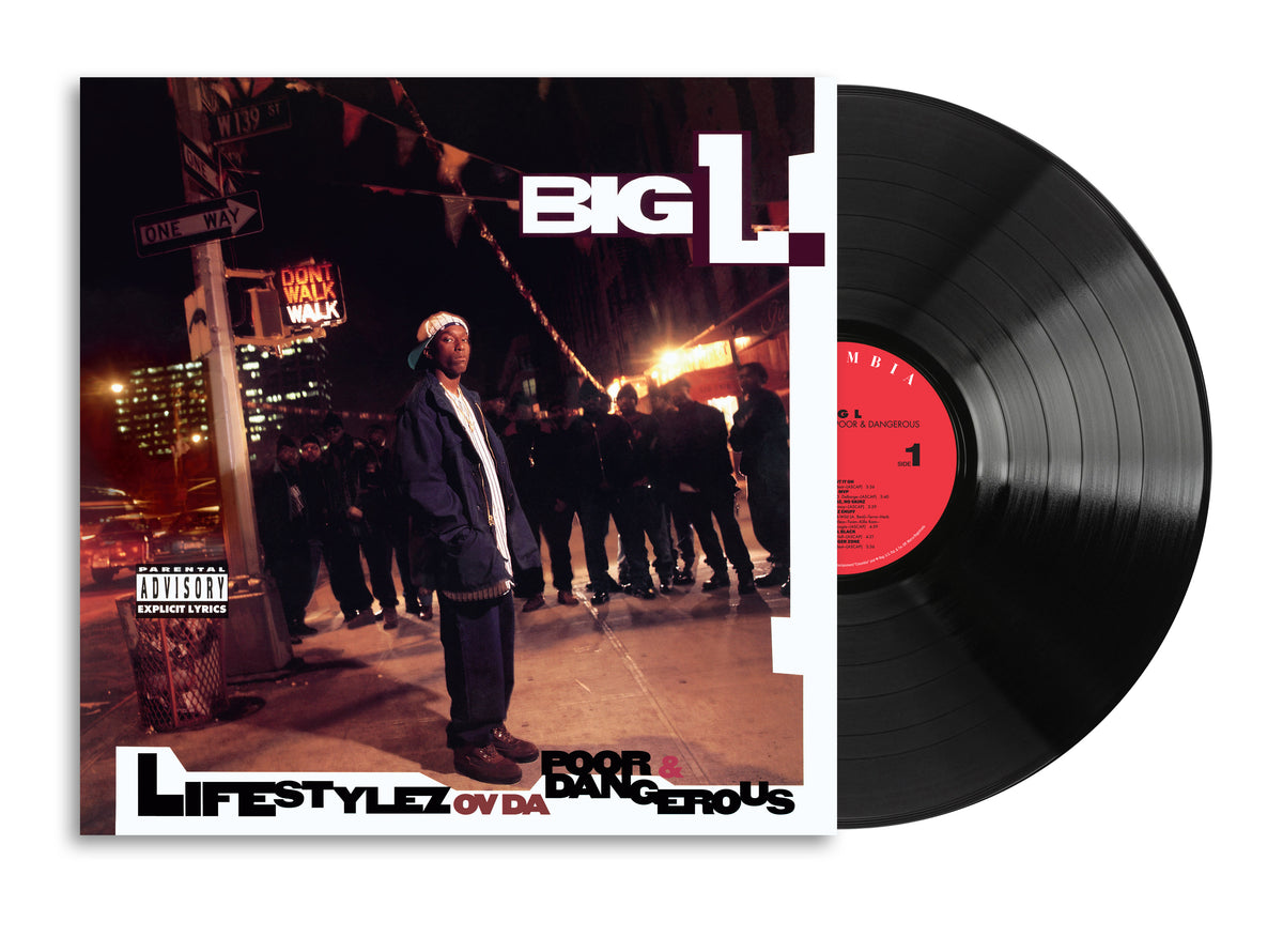 Image of Back Cover of LP - NEW/NEW - BIG L, Lifestylez Ov Da Poor & Dangerous (; 19958414721, UK 2026 Reissue, Black Vinyl), , Rele4ased via Sony Legacy - Undisputed classic from the late, great, Harlem MC. Most tracks on the album feature slower tempos, which gave the soon-to-be-immortalised MC the chance to fully explore a range of flows and approaches. A x12 trk, single Black LP Vinyl. Marketing. - 3316271C