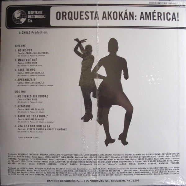 Image of Back Cover of LP - NEW/NEW - ORQUESTA AKOK N, Am rica! (Daptone Records; DAP-085, US 2026, Coke Bottle Vinyl), , - 3116382C