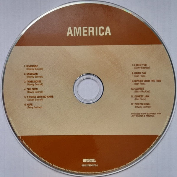 Image of Label Cover of 5xCD - VG+/VG+ - AMERICA, Original Album Series (Warner Records; 081227974572, Europe 2020 Reissue, Slipcase), , - 3116268C