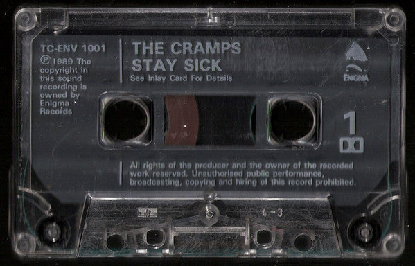 Image of Label Cover of Cassette - VG+/VG+ - THE CRAMPS, Stay Sick! (Enigma; TCENV 1001, UK 1990, J-Card), , - 3116440C