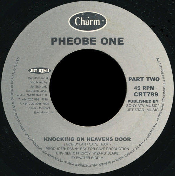 Image of Back Cover of 7" - /VG+ - PHEOBE ONE, Knocking On Heavens Door (Charm; CRT799, UK , e), , - 3256042S