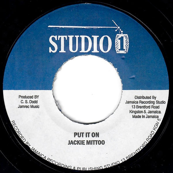 Image of Front Cover of 7" - /VG - JACKIE MITTOO / THE NEW ESTABLISHMENT, Put It On / Soul Version (Studio One; , Jamaica 2013 Reissue), Shop stock, but fogged from press, and plays crackly from S1 original masters. All copies are the same. Clean labels., - 3216101C
