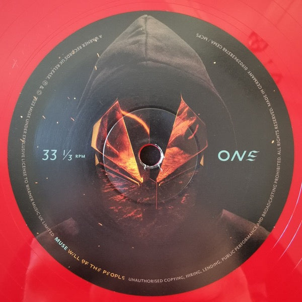 Image of Label Cover of LP - VG+/VG+ - MUSE, Will Of The People (Warner Records; 0190296383861, UK, Europe & US 2022, Inner, Red Vinyl), Still in opened shrinkwrap with hype sticker. Small bit of damage on top seam., - 3216050C