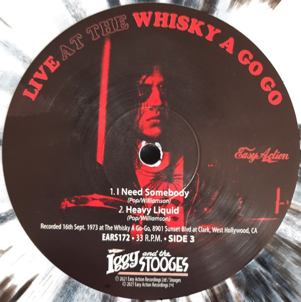 Image of Label Cover of 2xLP - EX/EX - IGGY AND THE STOOGES, Live At The Whisky A Go Go (Easy Action; EARS172LP, UK 2021 Reissue, Gatefold, 2 Inners, White Splatter Vinyl. Record Store Day), Still In Opened Shrinkwrap With Hype Sticker, - 3216057C