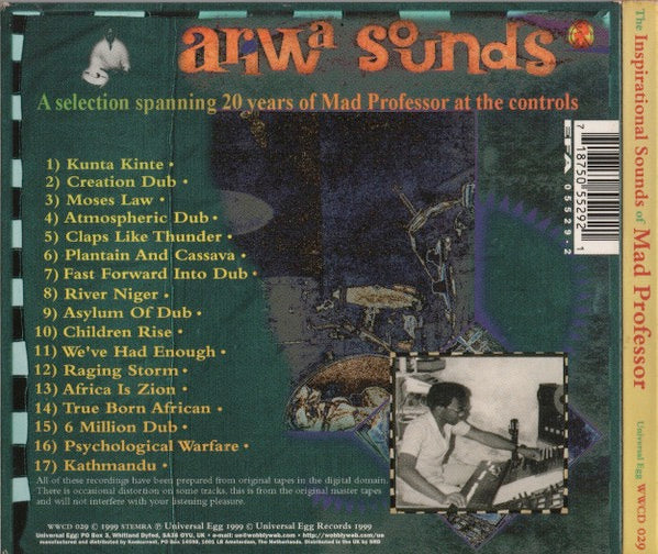 Image of Back Cover of CD - VG+/VG - MAD PROFESSOR, The Inspirational Sounds Of Mad Professor (Universal Egg; WWCD 029, UK 1999, Digipak, Booklet), , - 3216233C